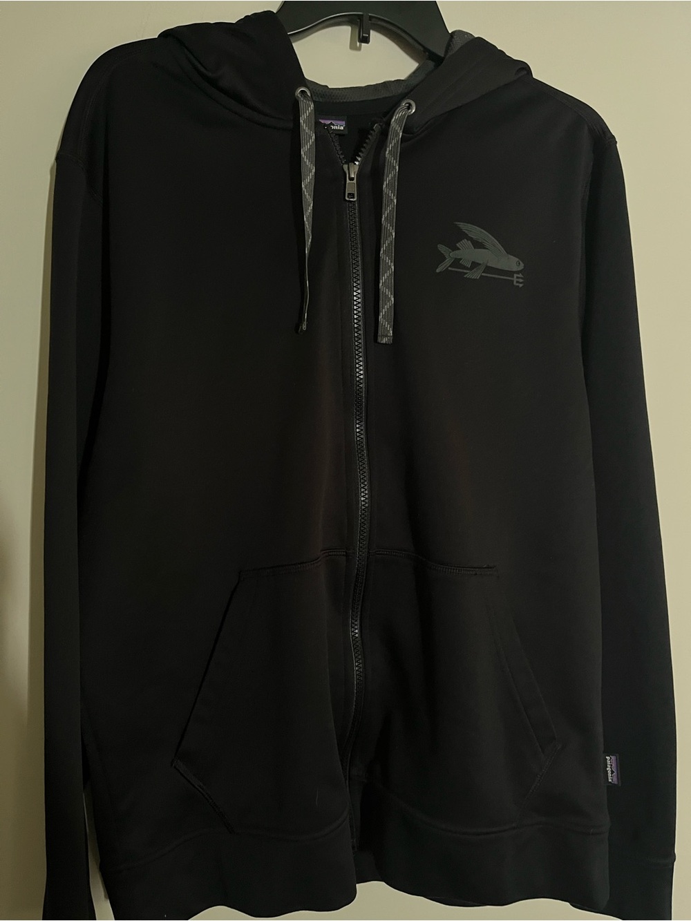 Patagonia Flying Fish Black Full-Zip Hoodie